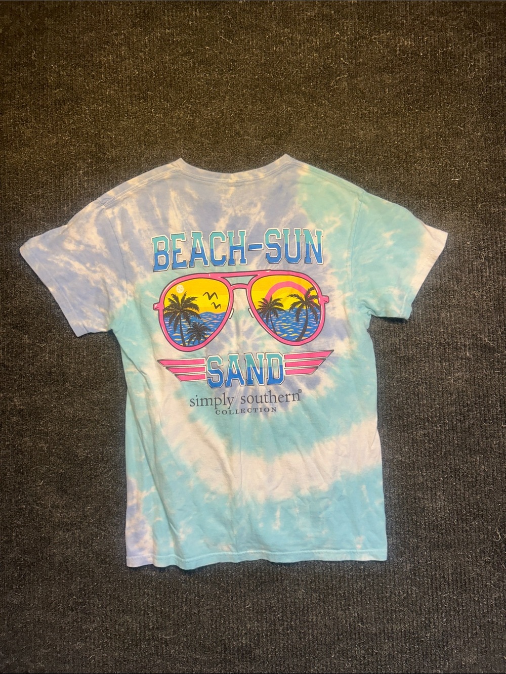 Simply Southern Blue & White Tie-Dye Short Sleeve Tee - Picture 3 of 3